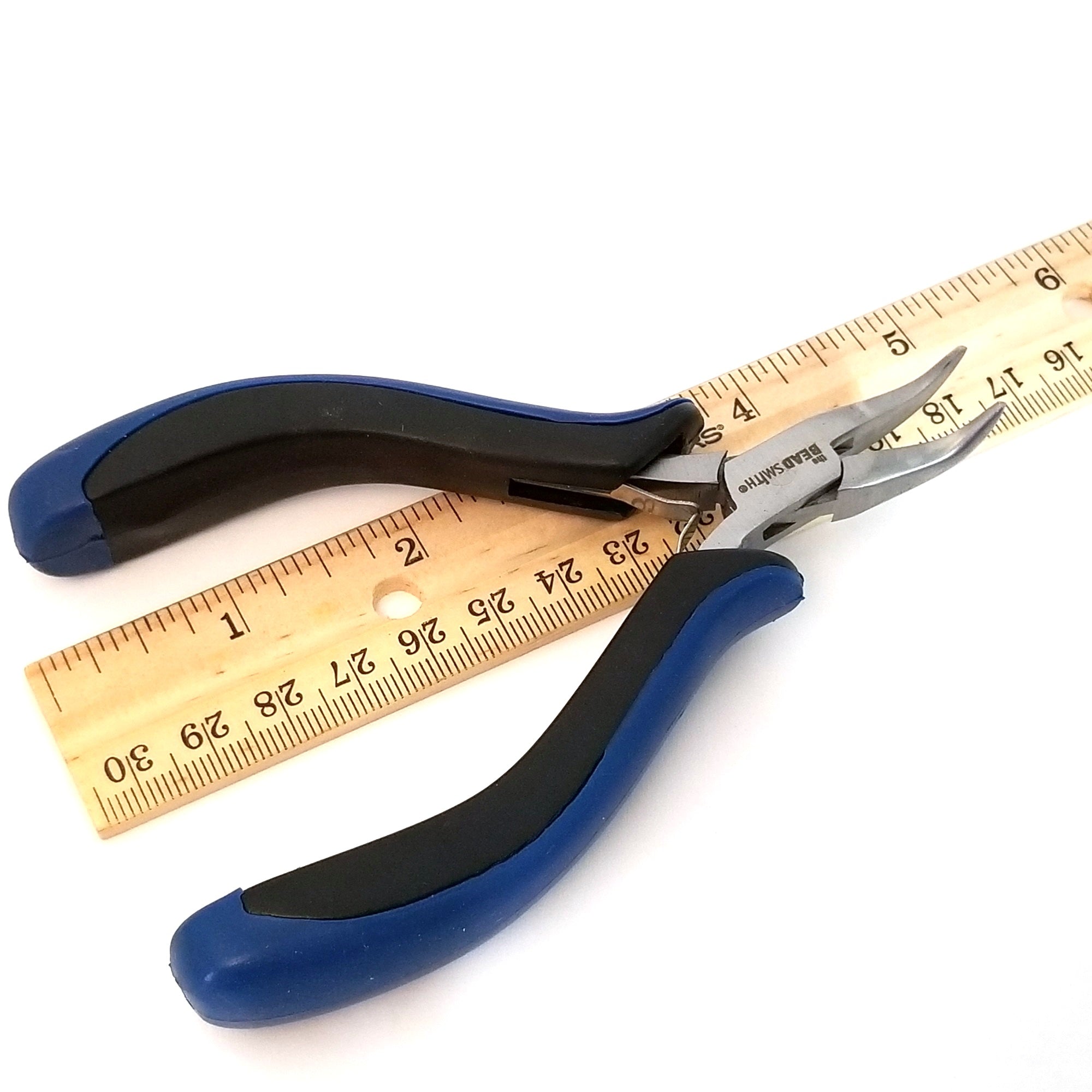 Bent Nose Pliers, Ergonomic Grip Handles, Box Joint, Return Leaf Spring, Beadsmith Brand, #1163