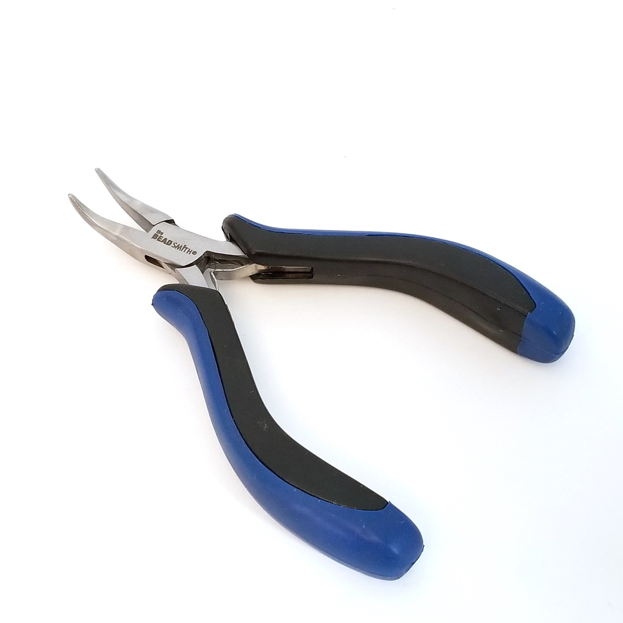 Bent Nose Pliers, Ergonomic Grip Handles, Box Joint, Return Leaf Spring, Beadsmith Brand, #1163