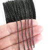 Fine Black Stainless Chain, 2mm Soldered Closed Links, Lot Size 50 Meters on a Spool, #1913 BL