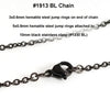 Fine Black Stainless Chain, 2mm Soldered Closed Links, Lot Size 50 Meters on a Spool, #1913 BL