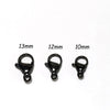 13mm Black Lobster Clasps, Stainless Steel, Lot Size 100 Clasps