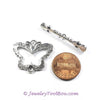 Butterfly Toggle Clasp, Antique Silver Butterfly Charms, 24x28mm, Lot Size 10 Clasp Sets, #1217