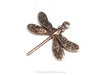 Small Antique Copper Dragonfly Charm, 1 Loop, Lot Size 10, #01C