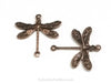 Small Antique Copper Dragonfly Connector Charm, 2 Loop, Lot Size 10, #02C