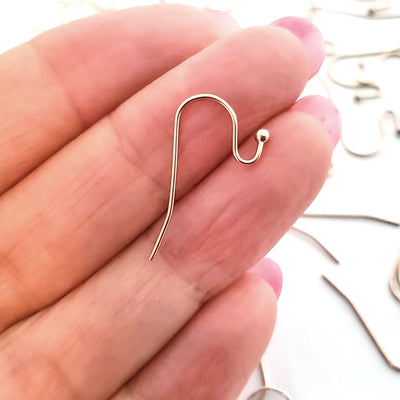 Rose Gold Stainless Steel Ear Wire,  Earrings Hooks, Easy Attach, Easy Change Style, 50 Pieces, #1348 RG