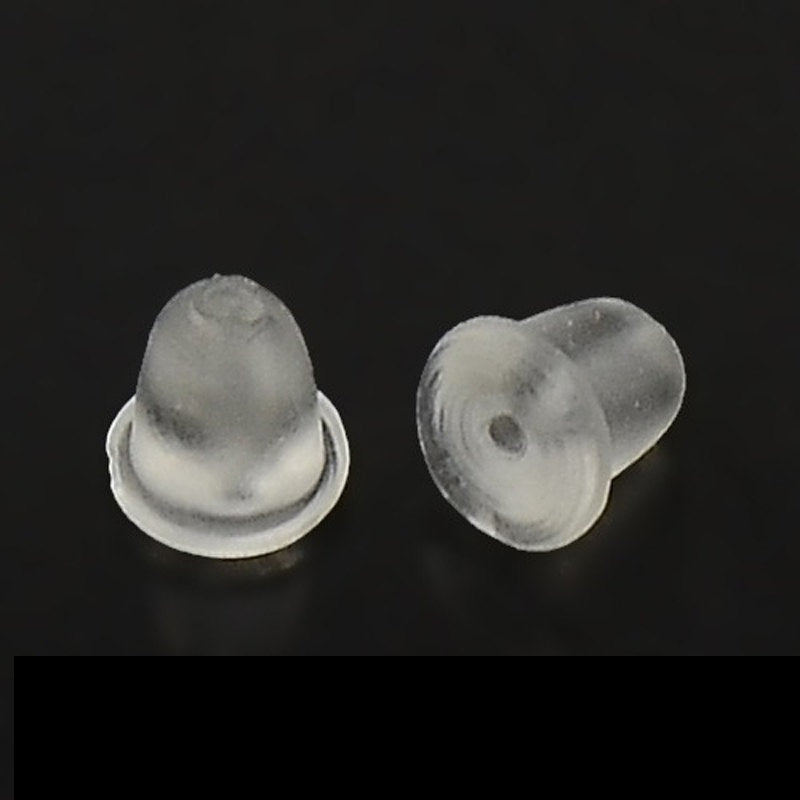 Plastic Post Earring Earnuts, Clear, 4x4mm, Hole: 1mm Lot Size 5000 Pieces, #1318