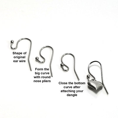 Ear Wire, Stainless Steel Earrings Hooks, Easy Attach, Easy Change Style, 500 Pieces, #1348