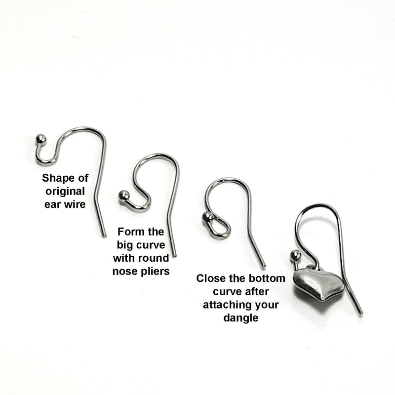 Ear Wire Components Gold Stainless Steel Ear Wire, Earrings Hooks, Easy Attach, Easy Chang ...