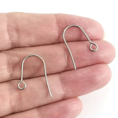 Minimalist Ear Wire, Stainless Steel Earrings Hooks, 500 Pieces, #1322