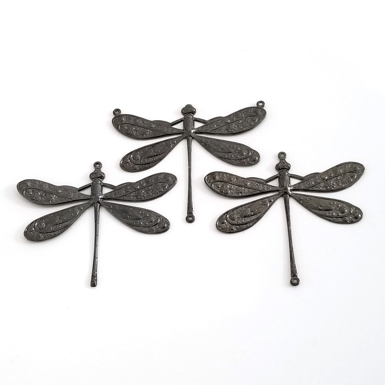 Extra Large Black Dragonfly Charm, 1 Loop, Lot Size 2, #07BL