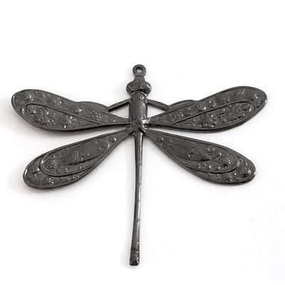 Extra Large Black Dragonfly Charm, 1 Loop, Lot Size 2, #07BL