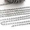 Faceted Stainless Chain, 3.5x2.7x0.8mm Faceted Oval Links, Bulk 10 Meters (approx), #1938