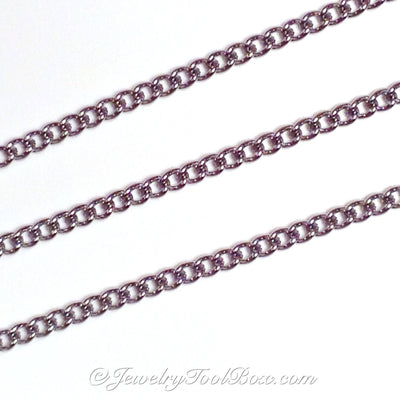 Fine Twist Chain, Stainless Steel, Decorative Rolo Chain, 3x2x0.6mm, Lot Size 50 Meters Spooled, #1919