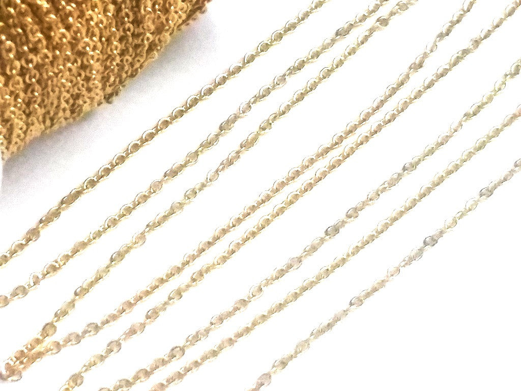 Gold Stainless Steel Fine Chain, 2x1.5mm Links, Soldered Closed, Bulk ...