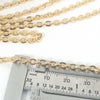 Gold Flattened Link Chain, 3x4mm Oval Open Links, 20 Meters to 100 Meters on a Spool, #1906 G