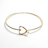 Gold Heart Bangles, Stainless Steel Bracelet Finding, Charm Bracelet Component, 60mm diameter, Lot Size 10, #1805 G