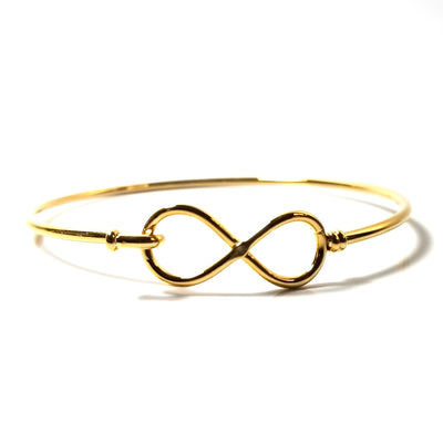 Gold Infinity Bangle Bracelet, Stainless Steel, Charm Jewelry Finding, 60mm diameter, 2mm thick approx, Lot Size 10 Pieces, #1801 G