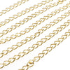 Gold Stainless Twist Chain, Open Link, 3.5x5.5x0.75mm,  50 Meters (160+ Feet), #1950 G