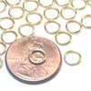 Gold Stainless Jump Rings, 6x0.8mm, 4.4mm Inside Diameter, 20 gauge, Closed Unsoldered, Lot Size 100