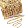 Gold Stainless Steel Jewelry Chain, 3x4mm Oval, Open Links, Lot Size 25 Meter Spool, #1922 G