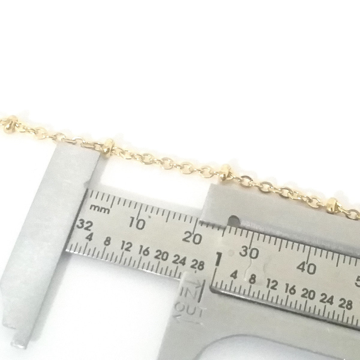 Gold Station Chain, Stainless Steel, 3x2mm Rondelle Stations, Soldered Closed Links, Lot Size 50 Meters, #1937 G Spool