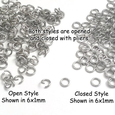Thin Stainless Steel Jump Rings, 0.7mm thick