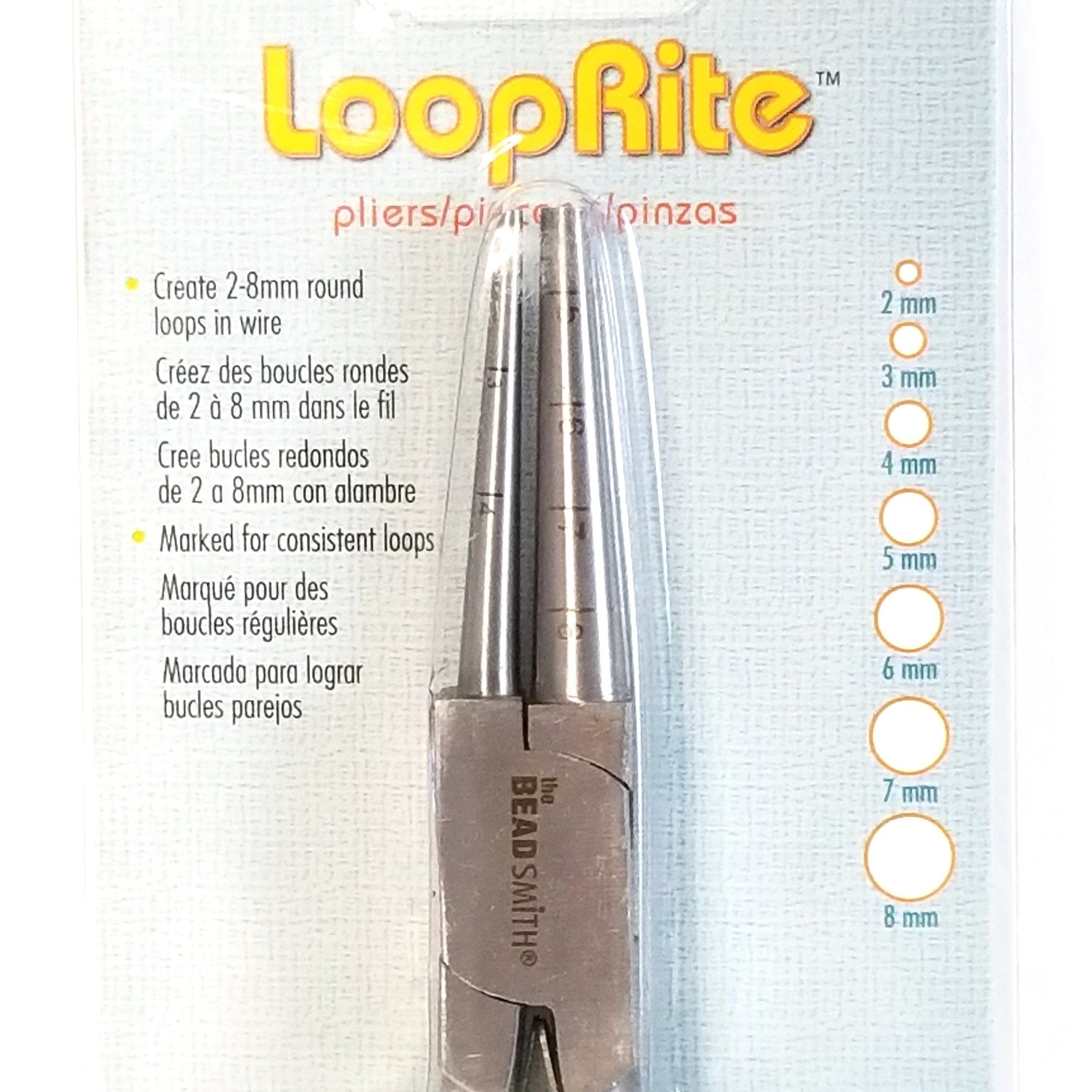 Marked Round Nose Pliers, Heavy Duty, 8 Marked Loop Sizes for Perfect Loop Rite Sizing Every Time, #1600
