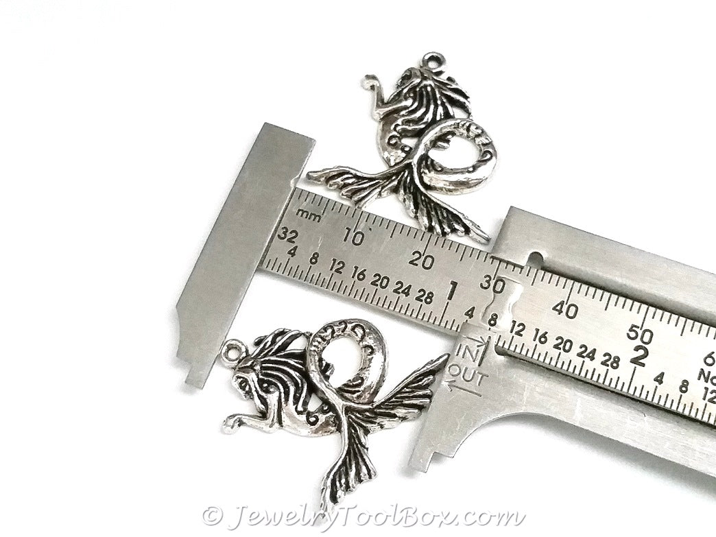 Mermaid Pendant, Antique Silver, Lead Free, Nickel Free, 29x27x3mm, 2mm Loop, Lot Size 10, #2146