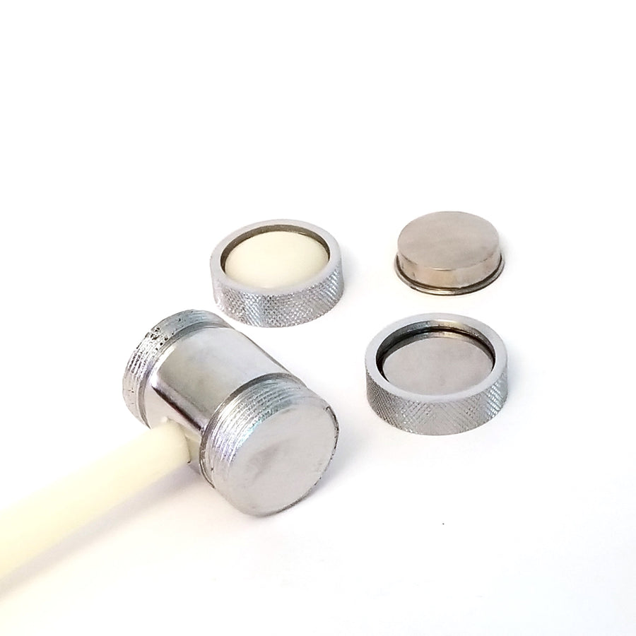 Dual Head Mini Mallet, 3 in 1 Interchangable Heads, Domed and Flat, Steel and Nylon, JH 22