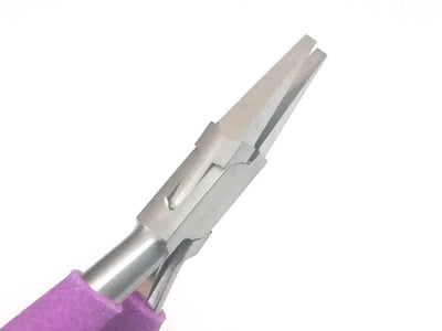 Heavy Duty Narrow 2mm Flat Nose Pliers, Purple Foam Cushion Grips, Beadsmith Brand, #PLW16N
