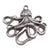 Octopus Pendant, Extra Large, Antique Silver, Lead Free, Nickel Free, 55x58mm, Lot Size 5 Pendants, #2028 AS