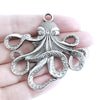 Octopus Pendant, Extra Large, Antique Silver, Lead Free, Nickel Free, 55x58mm, Lot Size 5 Pendants, #2028 AS