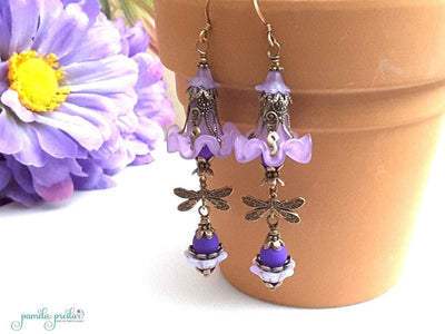 How to Make the Orchid Ruffle Dragonfly Earrings, a tutorial