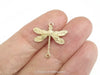 Small Dragonfly Connector Charm, 2 Loop, Brass, Lot Size 10, #02R