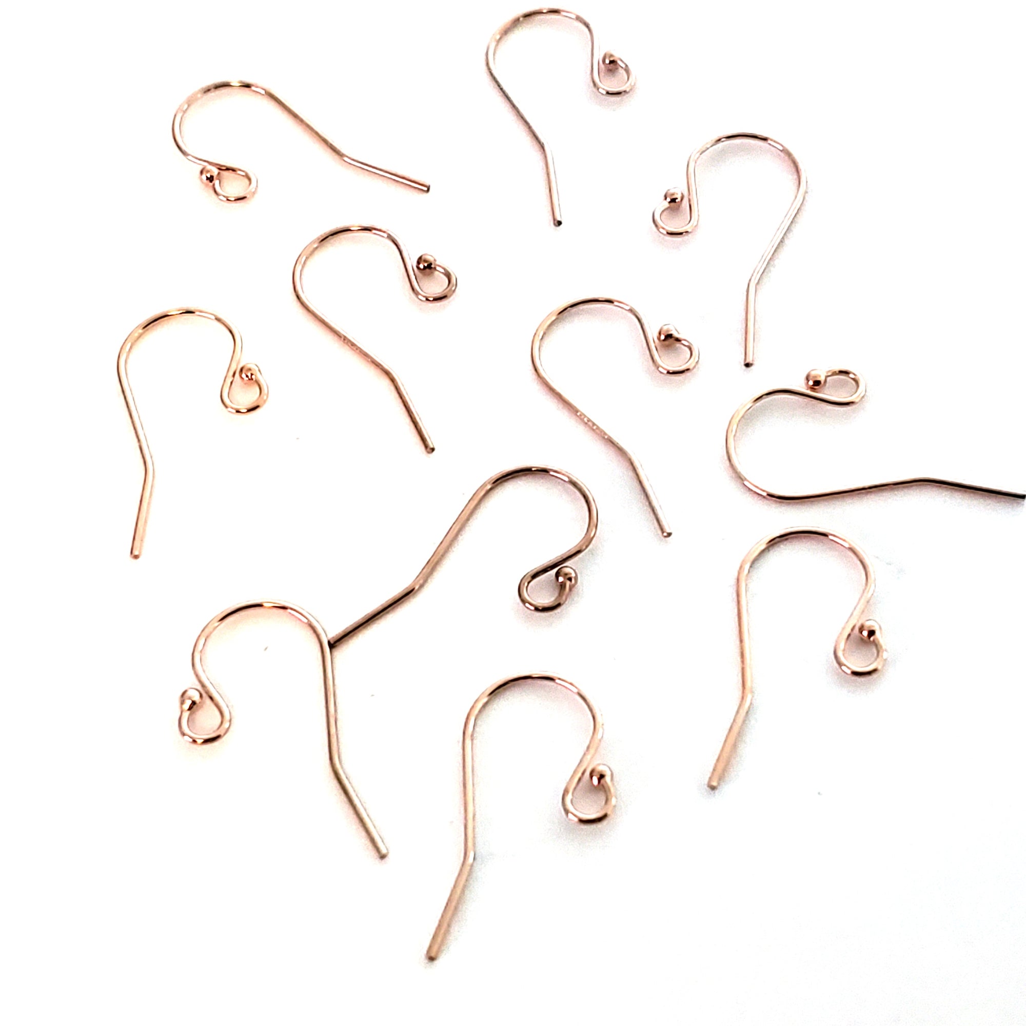 Fish Hook Earring Wires Rose Gold Filled 4 pcs.