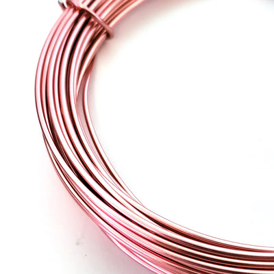 Rose Gold Aluminum Wire, 2mm Round, 12 Gauge, 18 Feet (6 Meters), Jewelry Wire / Floral Wire