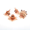Rose Gold Filigree Flower Bead Caps, Multiple Layer Bendable, Moldable, 2mm Hole, Lot Size 100, #2054 RG