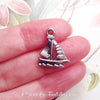 Sailboat Charms, Pendants, Antique Silver, Double Sided, Lead Free, Nickel Free, 20x16x2mm, 2mm Loop, Lot Size 20, #2024 CBK