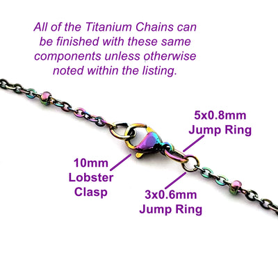 Titanium Plated Stainless Steel Fine Chain, 2.5x2mm Flattened Oval Links, 30 Feet on a Spool, #1909 MC