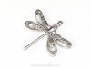 Large Silver Filigree Dragonfly Charm, 1 Loop, Antique Sterling Silver Plated Brass, Lot Size 10, #08S