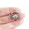 Crab Pendant Charms, Antique Silver Pewter, Lead Free, 23x24mm, Lot Size 12, #1243