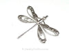 Extra Large Silver Filigree Dragonfly Charm, 1 Loop, Antique Sterling Silver Plated Brass, Lot Size 2, #11S