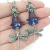 Purple Flower Filigree Dragonfly Earring Kit