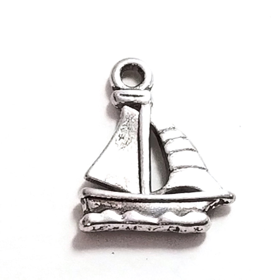 Sailboat Charms, Pendants, Antique Silver, Double Sided, Lead Free, Nickel Free, 20x16x2mm, 2mm Loop, Lot Size 20, #2024 CBK