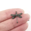 Small Black Dragonfly Connector Charm, 2 Loop, Lot Size 10, #02BL