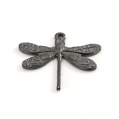 Small Black Dragonfly Charm, 1 Loop, Lot Size 10, #01BL