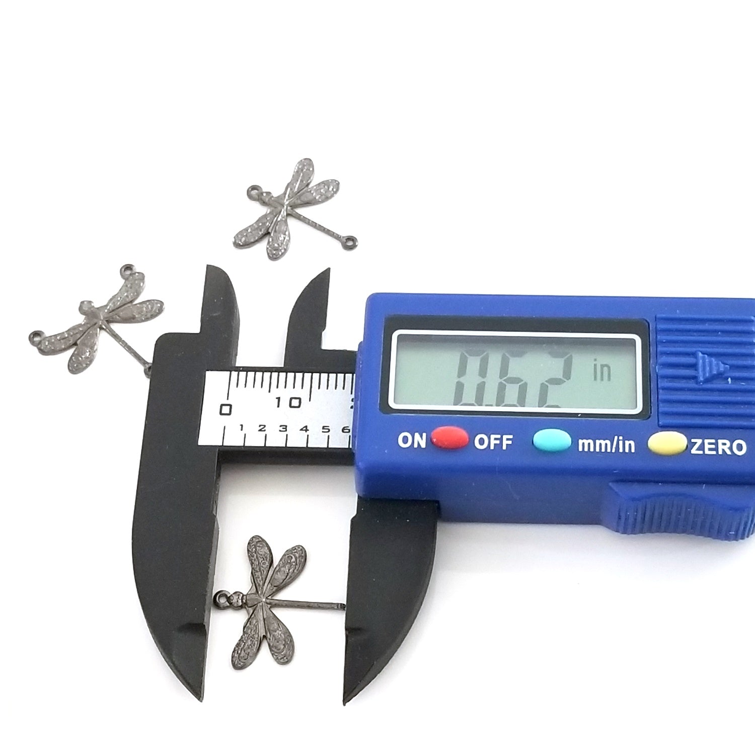 Small Black Dragonfly Connector Charm, 2 Loop, Lot Size 10, #02BL