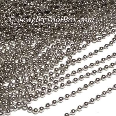 3.2mm Ball Chain, Stainless Steel, Lot Size 50 Meters Spooled, #1916 A