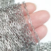 Cross Chain, Stainless Steel, 4.5x2.5mm, Soldered Closed Links, Lot Size 50 Meters (approx 160 feet) Spooled, #1926