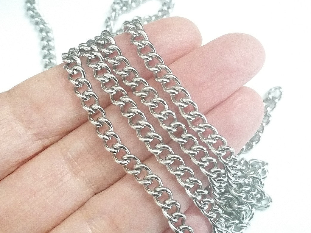 Thick Twist Chain, 6x4.5x1.2mm Lot Size 25 Meters, #1930